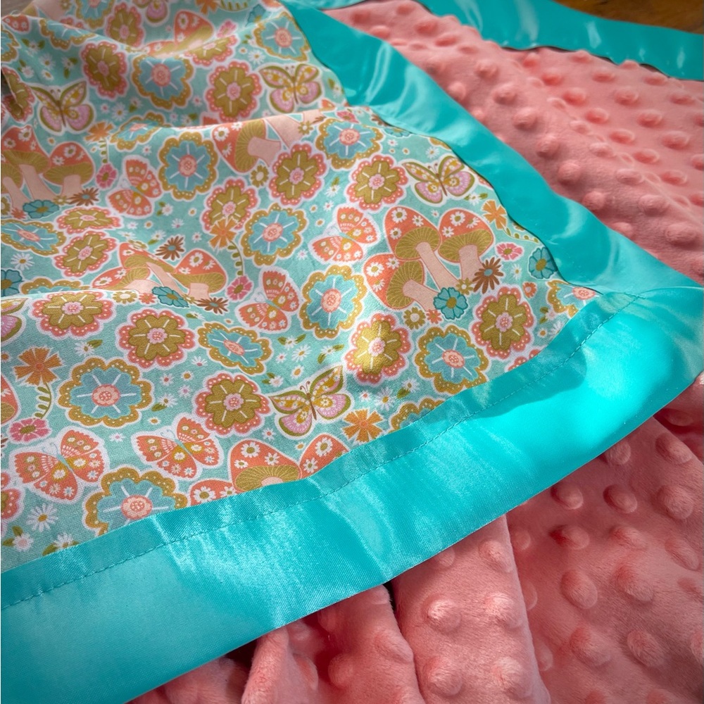 NEW mushroom/butterfly baby blanket